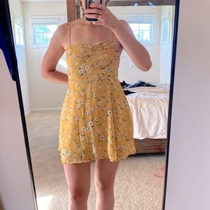 Lulus yellow patterned dress